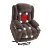 Power Lift Recliner Chair for Elderly, Recliner chair with Massage & Heat, Electric Leather Lift Recliner Chair for Living Room with Side Pocket