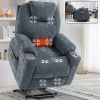 Up to 350 LBS Chenille Power Lift Recliner Chair, Heavy Duty Motion Mechanism with 8-Point Vibration Massage and Lumbar Heating, USB and Type-C Ports