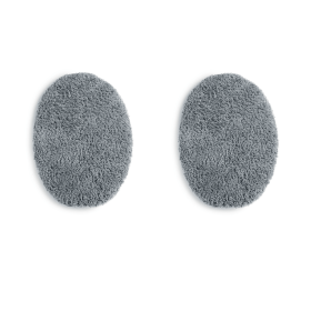 (2 pack)Basic Polyester 19" x 22" Toilet Lid Cover, Grey