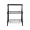 3-Tier Multipurpose Wire Shelving Rack, Black Color,750lbs Load Capacity, for Adult