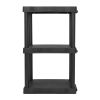 Black Plastic 3-Tier 32" H x 20.07" W x 12" D, 150lb Total Capacity