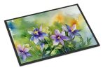 NEW Colorado Rocky Mountain Columbine in Watercolor Doormat Front Door Mat Indoor Outdoor Rugs for Entryway, Non Slip Washable Low Pile, 18H X 27W