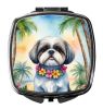 Shih Tzu Luau Compact Mirror Decorative Travel Makeup Mirror for Women Girls Gifts Pocket Makeup Mirror Folding Handheld