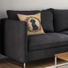 Black Poodle and Flowers Throw Pillow Machine Washable, Indoor Outdoor Decorative Pillow for Couch, Bed or Patio, 14Hx14W