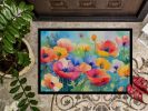 NEW Anemones in Watercolor Doormat Front Door Mat Indoor Outdoor Rugs for Entryway, Non Slip Washable Low Pile, 18H X 27W