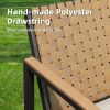 4 Pieces Metal Patio Furniture Set, Hand-Made Drawstring Outdoor Patio Conversation Sets Outside loveseat with Soft Cushion for Garden, Backyard