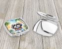 Shih Tzu Luau Compact Mirror Decorative Travel Makeup Mirror for Women Girls Gifts Pocket Makeup Mirror Folding Handheld