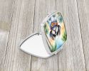 Shih Tzu Luau Compact Mirror Decorative Travel Makeup Mirror for Women Girls Gifts Pocket Makeup Mirror Folding Handheld