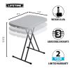 26 inch Rectangle Personal Table, Indoor/Outdoor Light Commercial Grade, White Granite