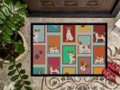 NEW Lots of Red and White Jack Russell Terrier Doormat Front Door Mat Indoor Outdoor Rugs for Entryway, Non Slip Washable Low Pile, 18H X 27W