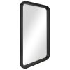 22inx30in Rounded Edge Rectangular Black Finish Wall Mirror