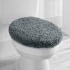 (2 pack)Basic Polyester 19" x 22" Toilet Lid Cover, Grey