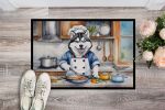 NEW Siberian Husky The Chef Doormat Front Door Mat Indoor Outdoor Rugs for Entryway, Non Slip Washable Low Pile, 18H X 27W