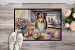 NEW Decorating Easter Sheltie Doormat Front Door Mat Indoor Outdoor Rugs for Entryway, Non Slip Washable Low Pile, 18H X 27W