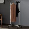 Short Clothing Racks for Hanging Clothes with Bottom Shelves and Wheels Heavy Duty Rolling Clothes Rack Kids Clothing Rack for Adult Coat, Closet