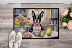 NEW Decorating Easter Boston Terrier Doormat Front Door Mat Indoor Outdoor Rugs for Entryway, Non Slip Washable Low Pile, 18H X 27W