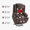 Power Lift Recliner Chair for Elderly, Recliner chair with Massage & Heat, Electric Leather Lift Recliner Chair for Living Room with Side Pocket