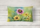 State Watercolor Flowers Throw Pillow Throw Pillow for Indoor Couch Bed Outdoor Patio Washable, Kentucky Goldenrod 1658,12Hx16W