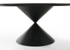Haven 59" Round Ebony Black Pedestal Dining Table with Hourglass Base
