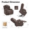 Power Lift Recliner Chair for Elderly, Recliner chair with Massage & Heat, Electric Leather Lift Recliner Chair for Living Room with Side Pocket