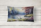 Watercolor Birds Throw Pillow Throw Pillow for Indoor Couch Bed Outdoor Patio Washable, Bufflehead 3193,12Hx16W