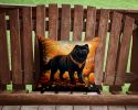Black Chow Chow Fall Throw Pillow Machine Washable, Indoor Outdoor Decorative Pillow for Couch, Bed or Patio, 14Hx14W