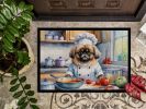 Pekingese The Chef Doormat Front Door Mat Indoor Outdoor Rugs for Entryway, Non Slip Washable Low Pile, 24H X 36W
