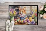 Decorating Easter Corgi Doormat Front Door Mat Indoor Outdoor Rugs for Entryway, Non Slip Washable Low Pile, 24H X 36W