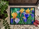 Tennessee Iris in Watercolor Doormat Front Door Mat Indoor Outdoor Rugs for Entryway, Non Slip Washable Low Pile, 24H X 36W