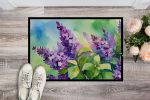 New Hampshire Purple Lilac in Watercolor Doormat Front Door Mat Indoor Outdoor Rugs for Entryway, Non Slip Washable Low Pile, 24H X 36W