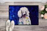 Louie White Poodle Doormat Front Door Mat Indoor Outdoor Rugs for Entryway, Non Slip Washable Low Pile, 24H X 36W