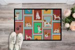 NEW Lots of Red and White Jack Russell Terrier Doormat Front Door Mat Indoor Outdoor Rugs for Entryway, Non Slip Washable Low Pile, 18H X 27W