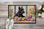 Decorating Easter Scottish Terrier Doormat Front Door Mat Indoor Outdoor Rugs for Entryway, Non Slip Washable Low Pile, 24H X 36W