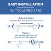 Adjustable Tension Shower Curtain Rod for Small or Stall Showers, 27'-40", White