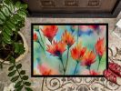 NEW Wyoming Indian Paintbrush in Watercolor Doormat Front Door Mat Indoor Outdoor Rugs for Entryway, Non Slip Washable Low Pile, 18H X 27W