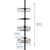 4 Tier Steel Tension Pole Shower Caddy with 3 Baskets & Soap Tray Shelf, Oil-Rubbed Bronze