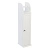 Slim Bath Cabinet with Toilet Paper Holder, White