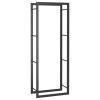 Firewood Rack Matt Black 19.7"x11"x52" Steel