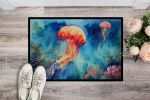 Jellyfish Doormat Front Door Mat Indoor Outdoor Rugs for Entryway, Non Slip Washable Low Pile, 24H X 36W
