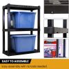 Plastic Shelves Garage Shelf Heavy Duty Shelving Unit 3-Tier 39"H x 14"D x 30"W Black-300 lbs