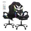 Gaming Chair with LED Light Control, Adjustable Backrest and Seat Height Swivel Recliner