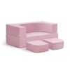 4PCS Modular Kids Play Couch Filled with 100% 28D Sponge,Toddler Nugget Convertible Couch
