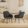 Modern dining chairs (set of 2), upholstered armchairs with upholstered seats, armrests and backrests, linen-backed upholstered armchairs