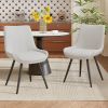 Dining Chairs Set of 2, PU Leather Modern Armless Kitchen Dining Room Chairs, Upholstered Accent Side Chairs with Metal Legs