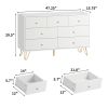 7 Drawer Dresser For Bedroom, Storage Cabinet With Golden Handles, Modern Closet Of Drawers For Living Room