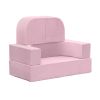 4PCS Modular Kids Play Couch Filled with 100% 28D Sponge,Toddler Nugget Convertible Couch