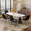 Dining Chairs Set of 2, PU Leather Modern Armless Kitchen Dining Room Chairs, Upholstered Accent Side Chairs with Metal Legs