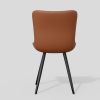 Dining Chairs Set of 2 Upholstered Mid Century Modern Kitchen Dining Room Chairs Armless Faux Leather Accent Chairs Metal Vanity Lounge Chair with Bac