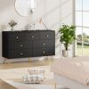 7 Drawer Dresser For Bedroom, Storage Cabinet With Golden Handles, Modern Closet Of Drawers For Living Room