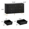 7 Drawer Dresser For Bedroom, Storage Cabinet With Golden Handles, Modern Closet Of Drawers For Living Room